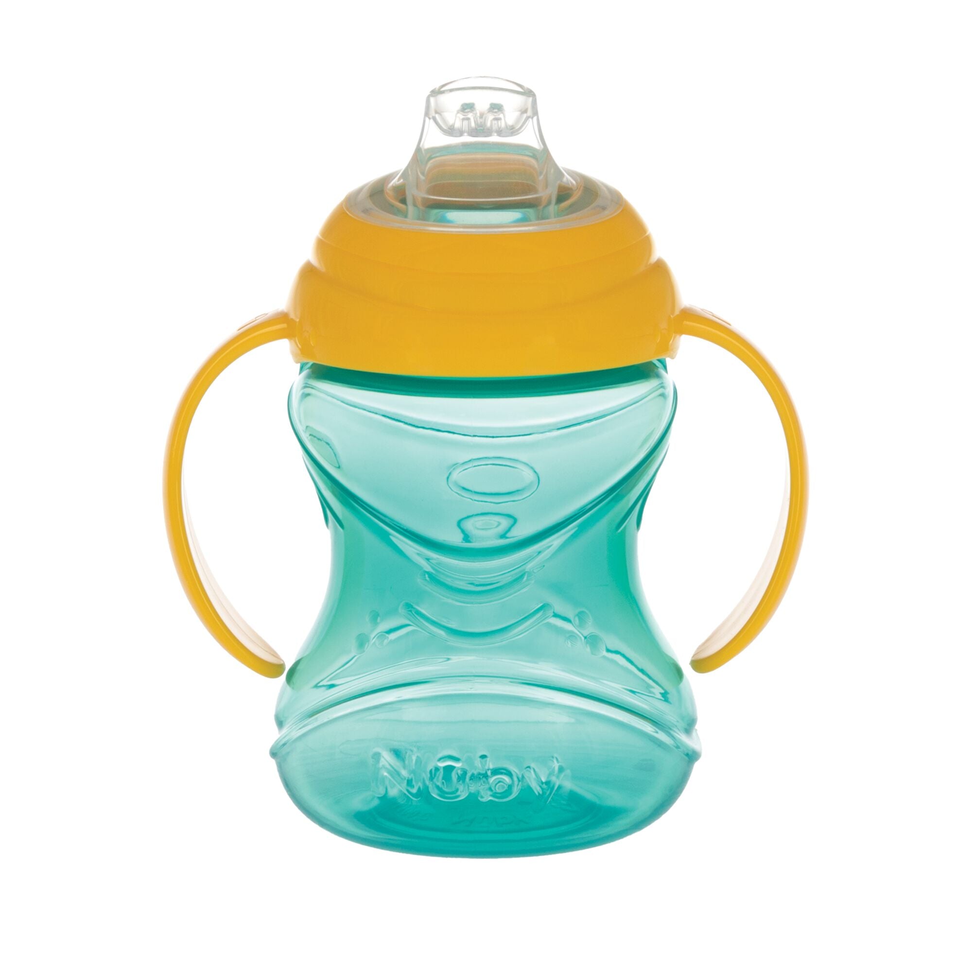 Clik-It Soft Spout Grip N' Sip Trainer Cup (2 Pack) | Aqua/Yellow